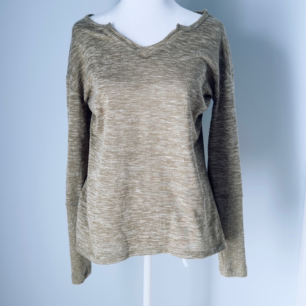Prana Brown V-Neck Sweater Size Small